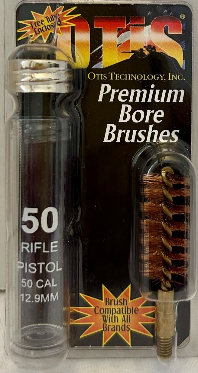OTIS #50 PREMIUM BORE CALIBER CLEANING BRUSH IN REUSABLE TUBE.